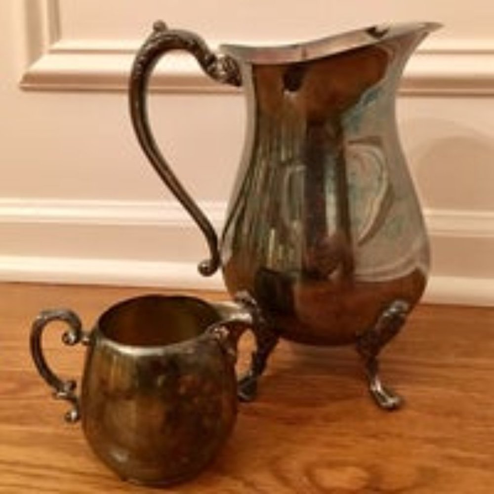 Vintage Silver Pitcher and Creamer - Picture 3 of 3